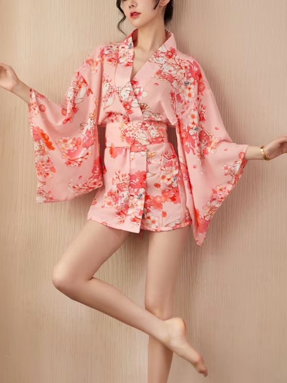 🌸 Adorable Sakura Kitty Kimono Robe 🌸